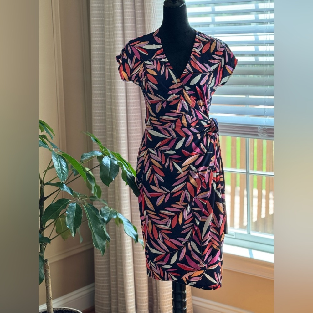 Floral Wrap Dress - Pink and Black
